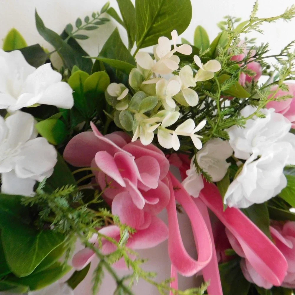 Pink Hydrangea Wreath, Spring,‎ Summer Front Door, Whites, Berries
